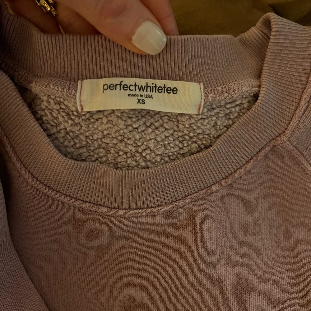 Perfectwhitetee Sweatshirt (Lennon) Purple/Lavender XS NWOT
